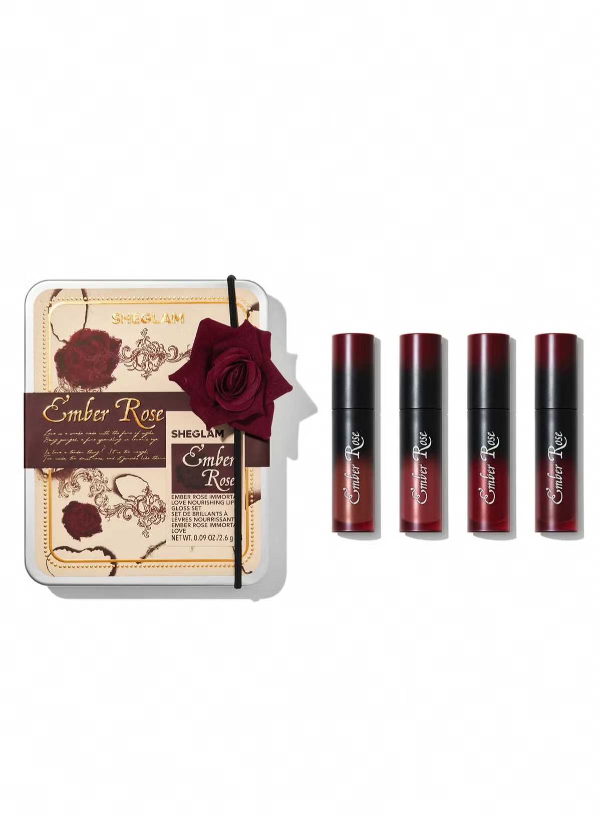 پک چهارعددی لیپ گلاس از کالکشن امبر رز 🌹